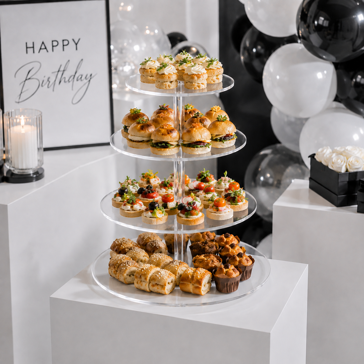 4-Tier Clear Acrylic Display Stand