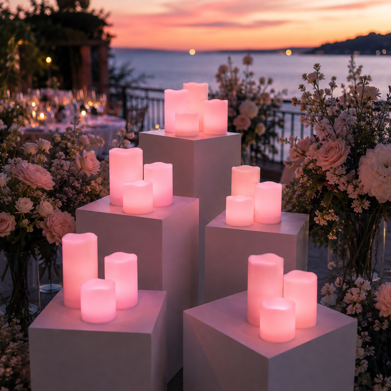 Remote Controlled Colour Changing Flameless Candles - Set of 3