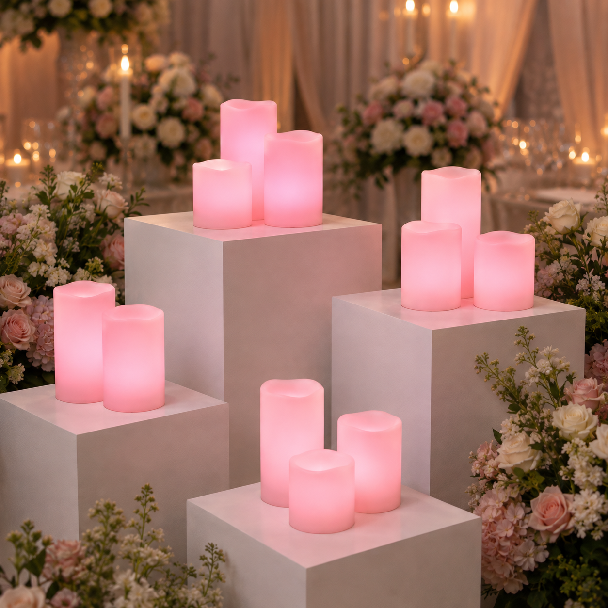 Remote Controlled Colour Changing Flameless Candles - Set of 3