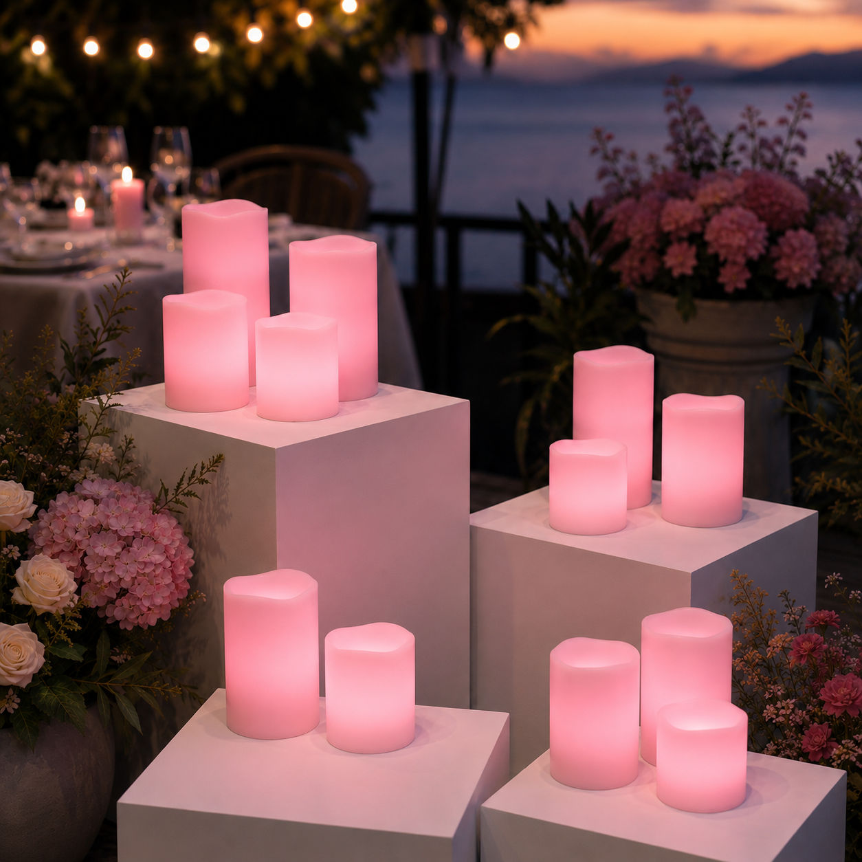 Remote Controlled Colour Changing Flameless Candles - Set of 3