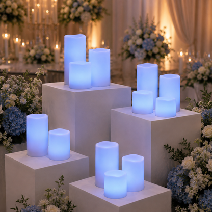 Remote Controlled Colour Changing Flameless Candles - Set of 3
