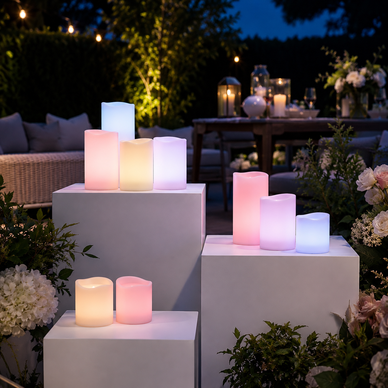 Remote Controlled Colour Changing Flameless Candles - Set of 3