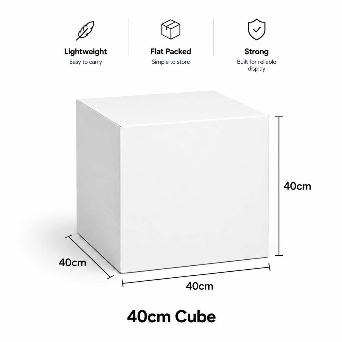 Square Cardboard Cube - 40cm